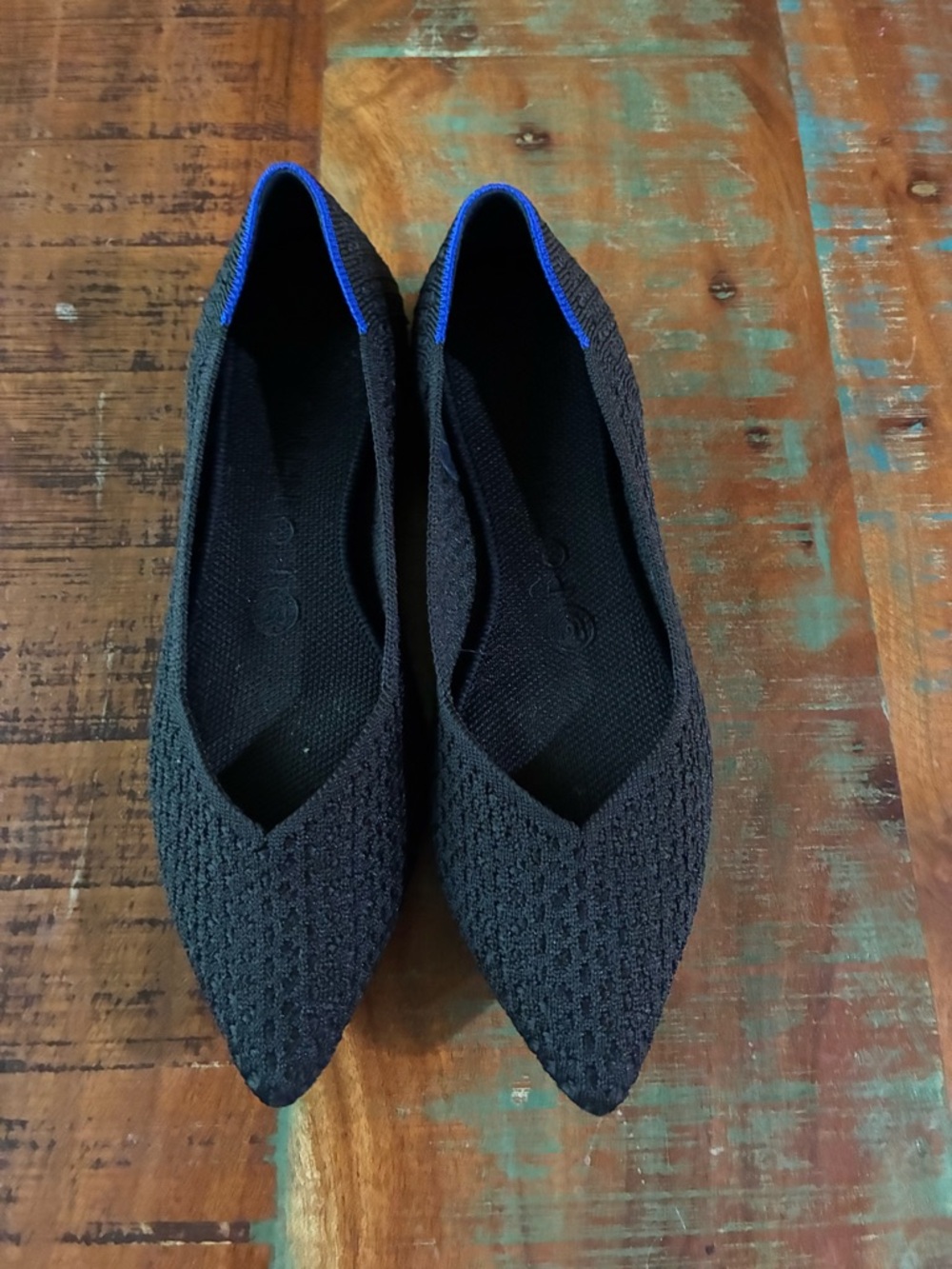 Rothy’s “THE POINT” Black Honeycomb Knit Pointed Toe 7.5 Retired No longer made